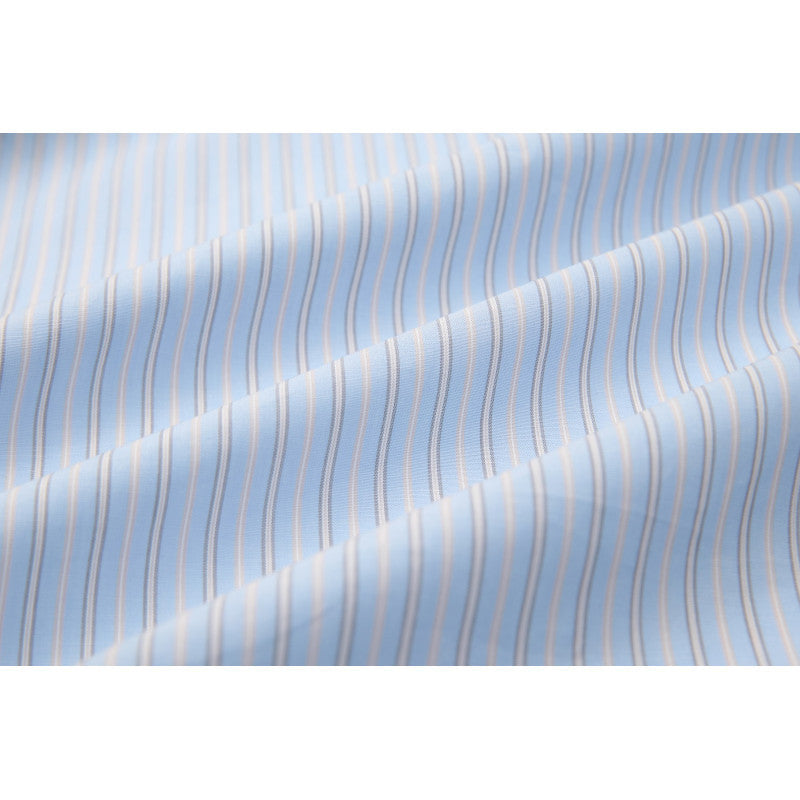 Men's Wide Cut Poplin Shirt with Stripes and Chest Pocket Chichicherry