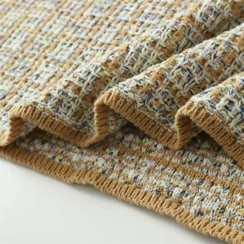 Women's Boucle Polo Knit Sweater with Tweed Effect Chichicherry