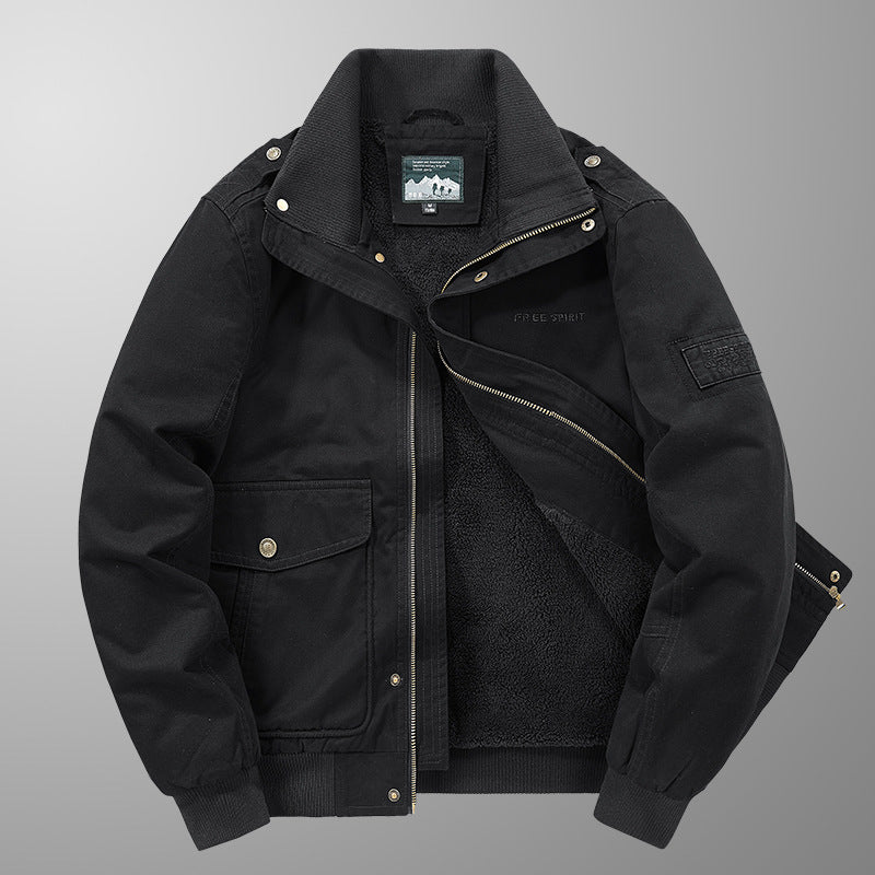 Men's Insulated Field Blouson with Full Teddy Fleece Lining, Concealed Zip Front and Utility Pockets Chichicherry