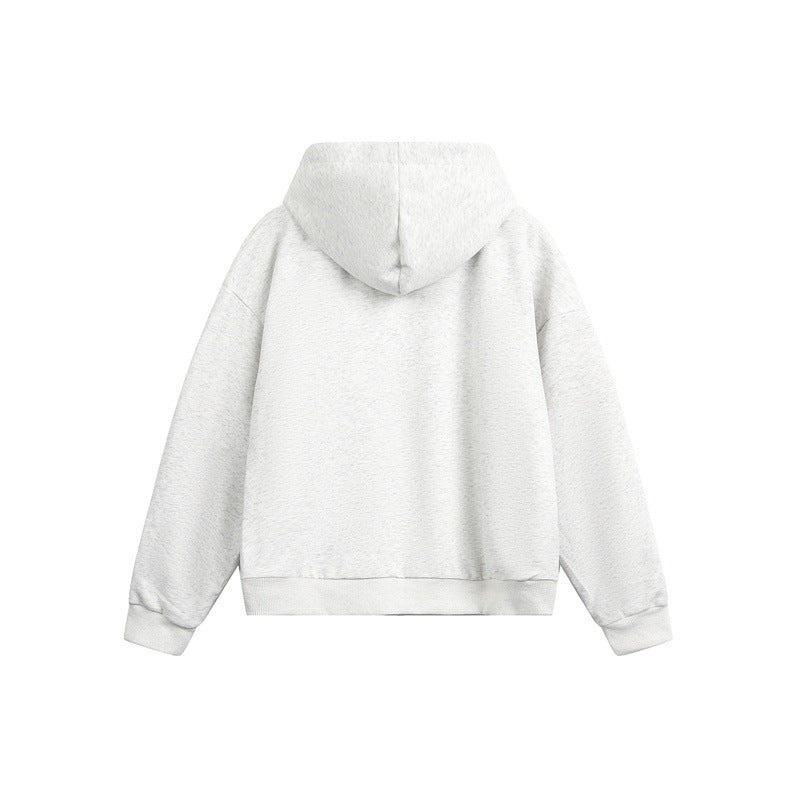 Unisex Hooded Sweat Jacket with Two-Way Zipper and Checkered Hood Lining Chichicherry