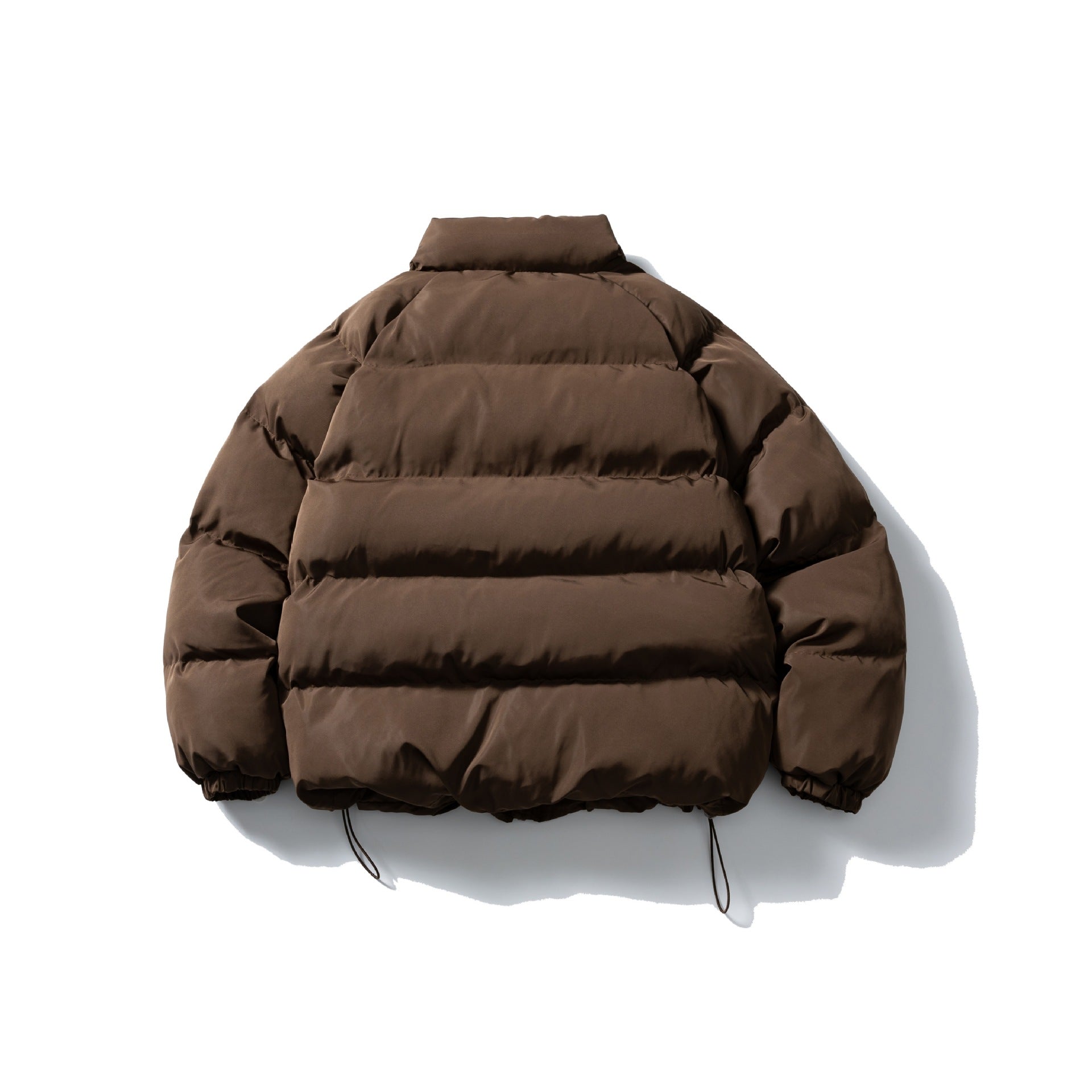 Unisex Short Cut Quilted Jacket in Boxy Cut with High Collar and Drawstring Chichicherry