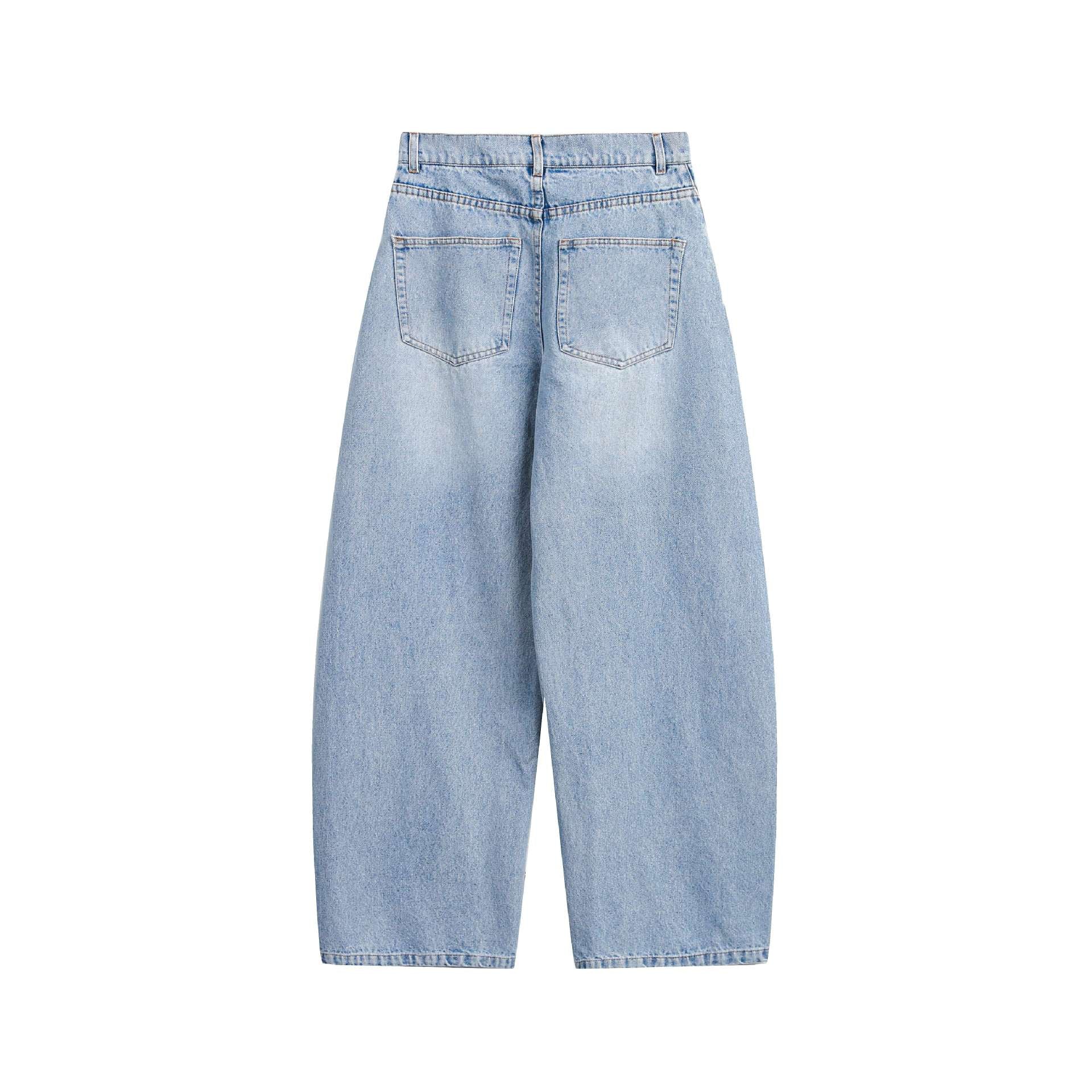 Women's culotte jeans with wide leg, high waist, and front seam detail Chichicherry