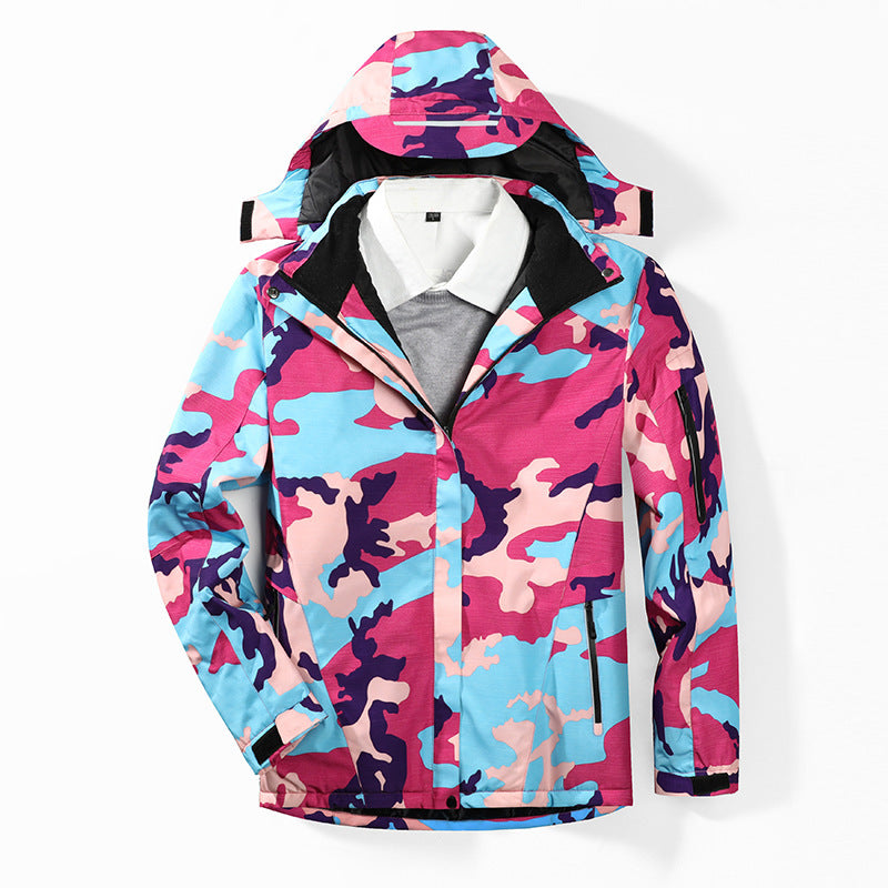 Men's Camouflage Softshell Jacket with Removable Hood and Breathable Lining Chichicherry