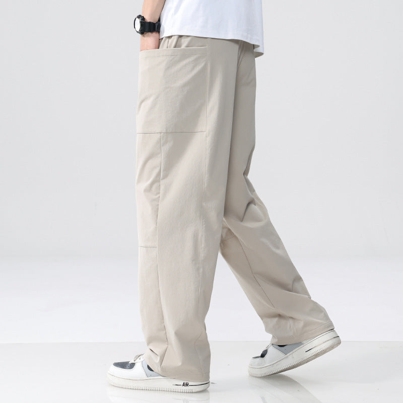 Men's Loose Utility Cargo Pants in Relaxed Fit with Patch Pockets Chichicherry