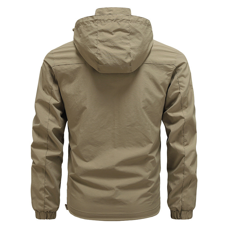 Men's Breathable Ultralight Wind and Rain Jacket with Mesh Lining and Concealed Chest Pocket Chichicherry
