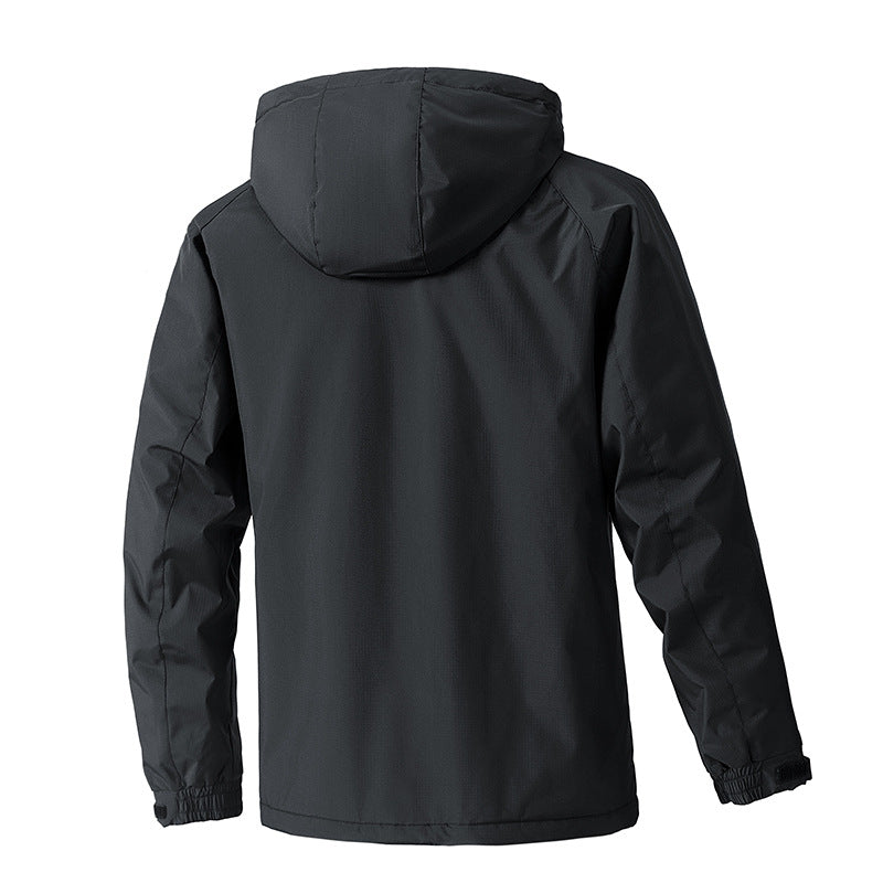 Men Waterproof Outdoor Parka with Hood, Breathable and Windproof Chichicherry