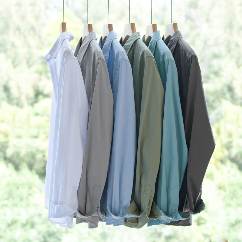 Men's Shirt Jacket made of Soft-Touch Cotton Blend with Relaxed Fit, light Crinkle Look and Kent Collar Chichicherry