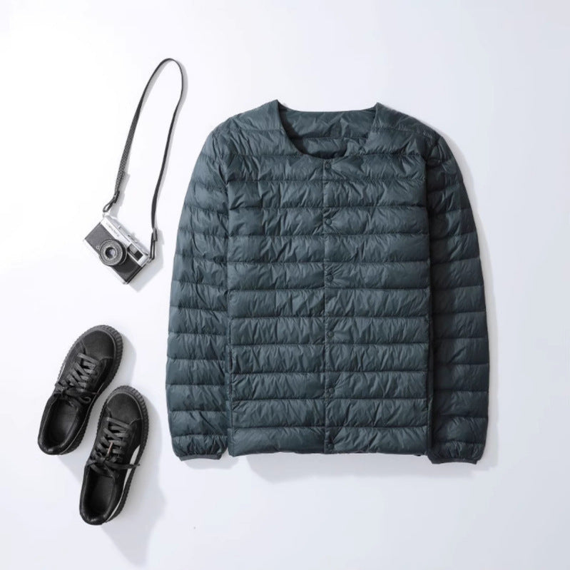 Men's Sleeveless Lightweight Thermal Quilted Vest with Round Neck and Pockets Chichicherry