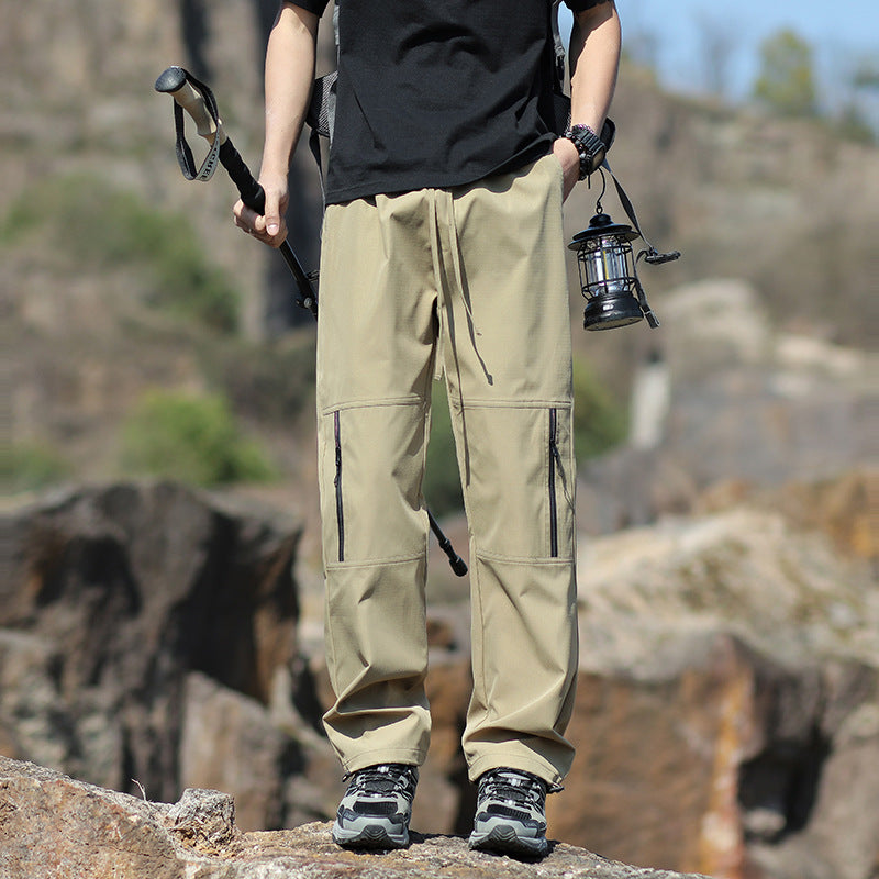 Men's Technical Outdoor and Hiking Pants with Zipper Pockets and Adjustable Waist Chichicherry