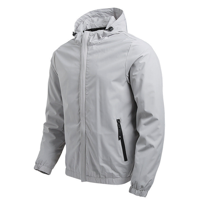 Men's Water-Repellent Softshell Jacket with Hood, Concealed Zipper and Elastic Cuffs Chichicherry