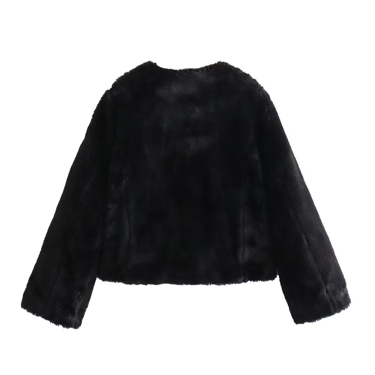 Women's Short Cut Teddy Jacket with Toggle Fastenings and Patch Pockets Chichicherry