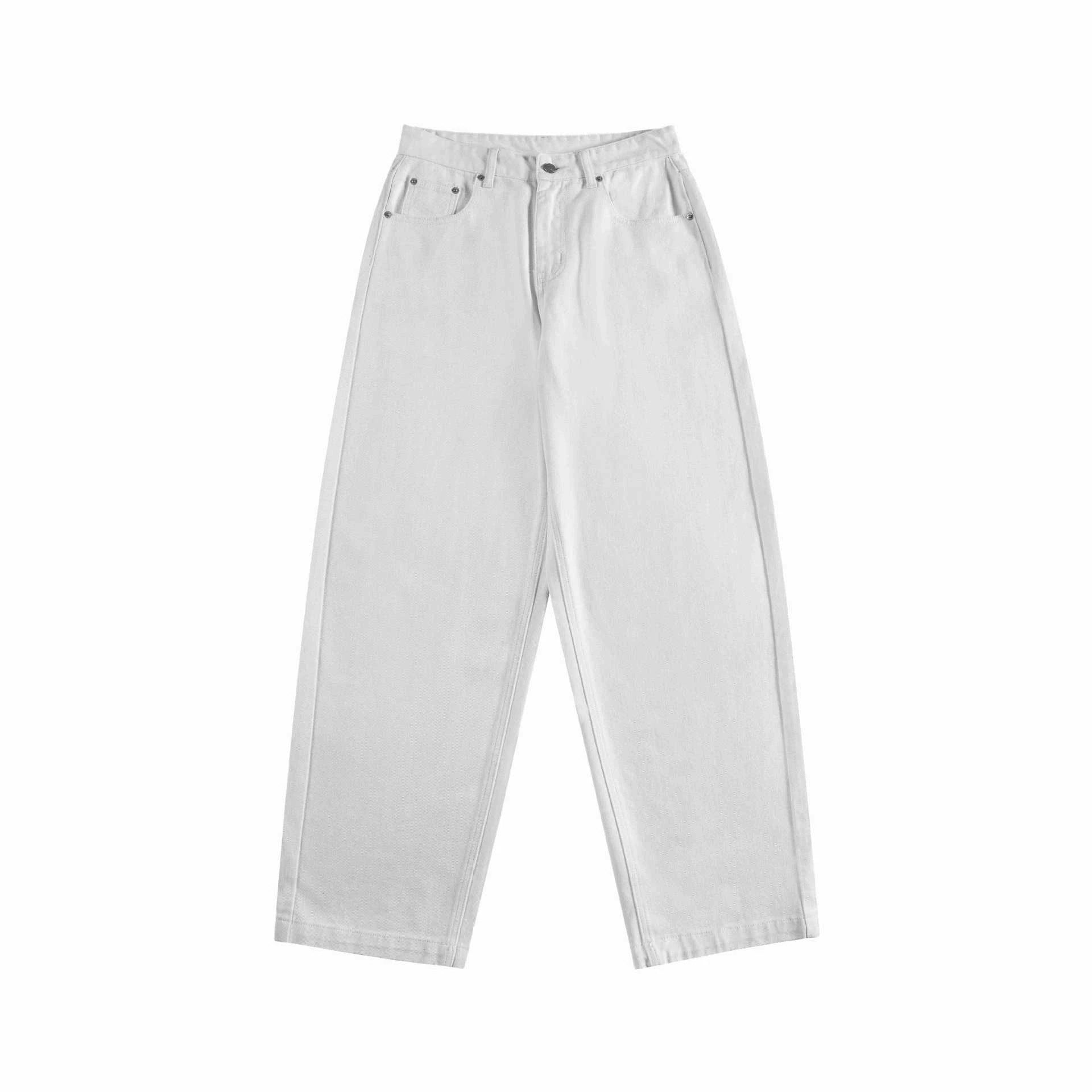Women's High-Waist Cropped Jeans with Wide Leg and Five Pocket Details Chichicherry