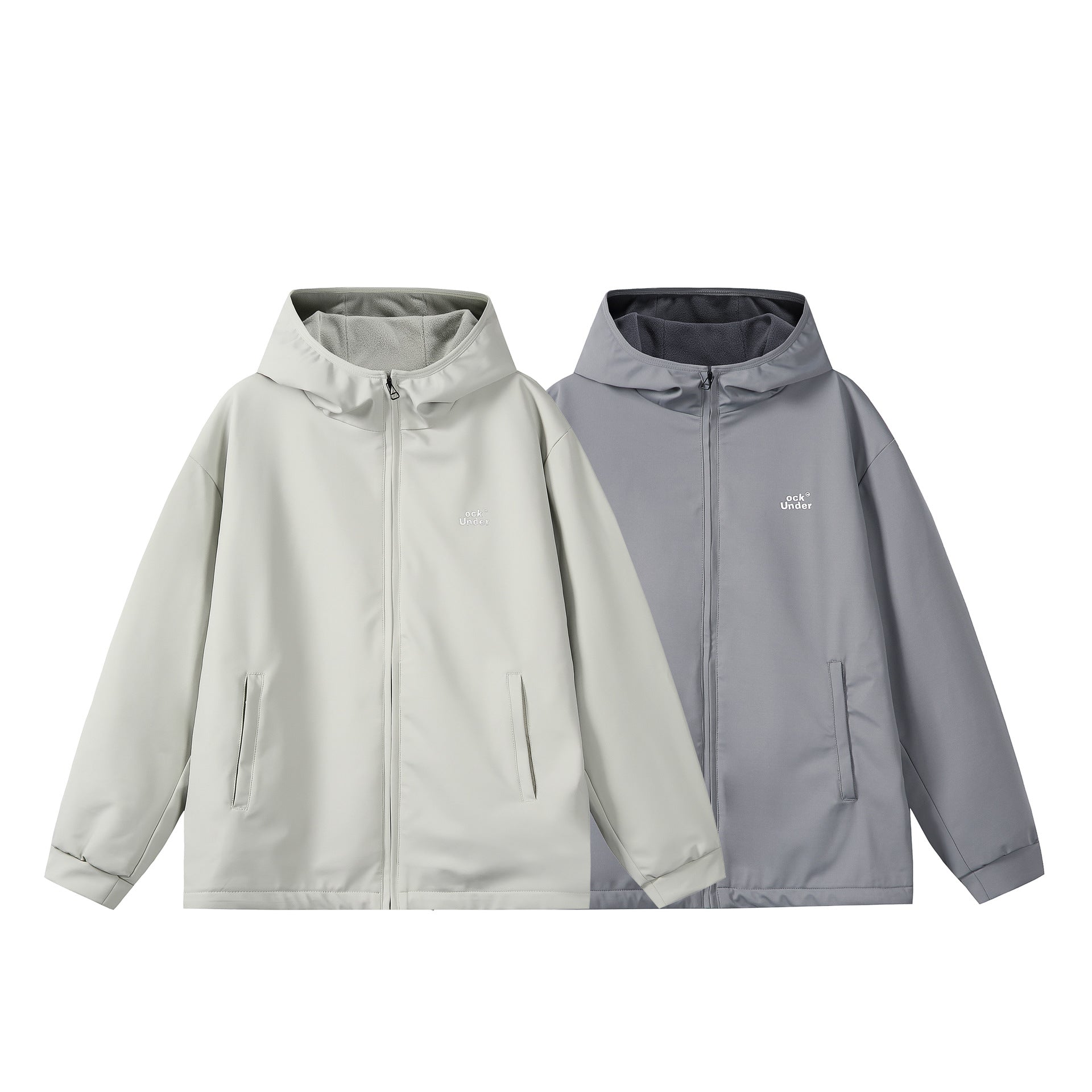 Unisex wind and rain jacket with hood, water-repellent softshell cover and warming fleece lining Chichicherry