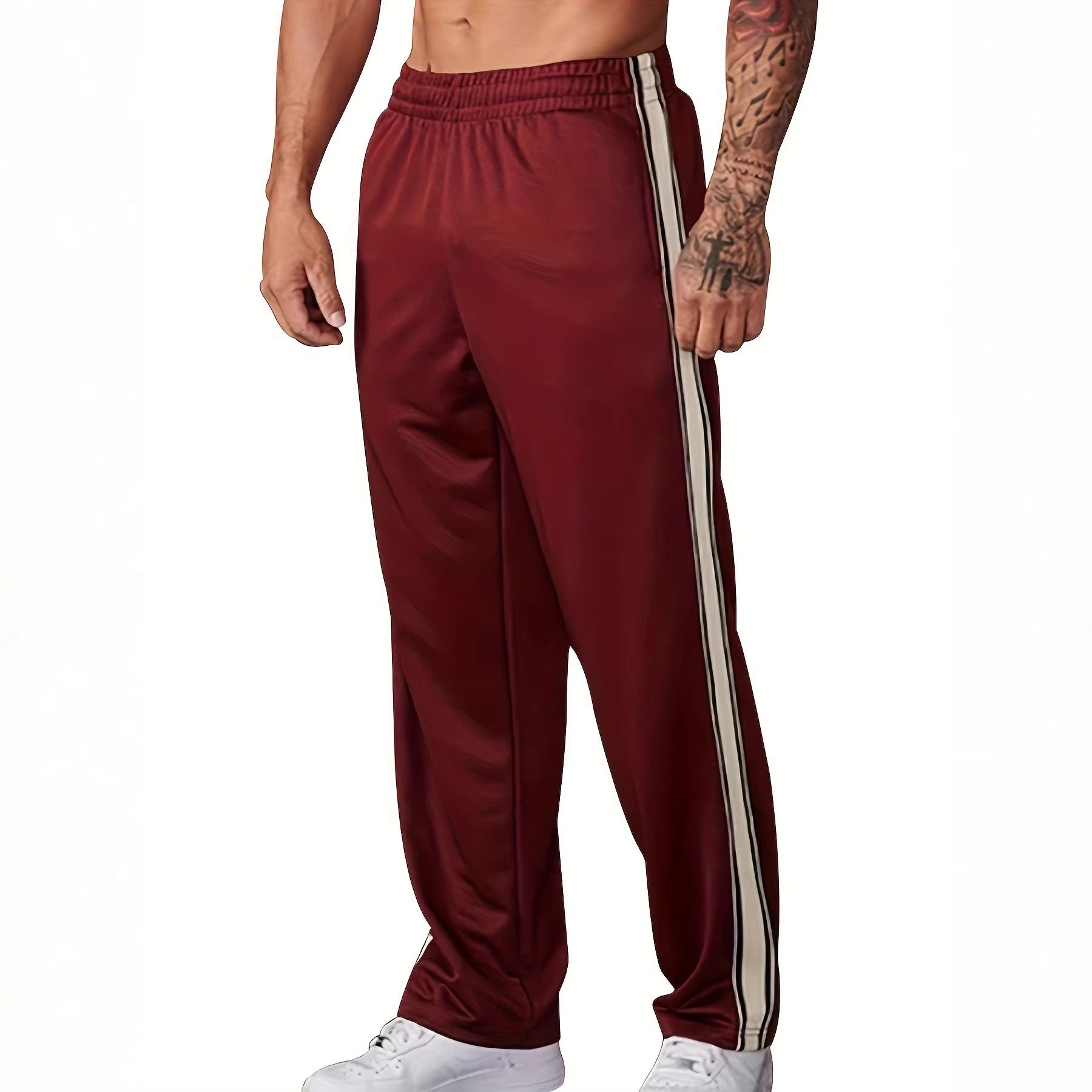 Men's sporty training pants with side tape stripes and elastic waistband Chichicherry