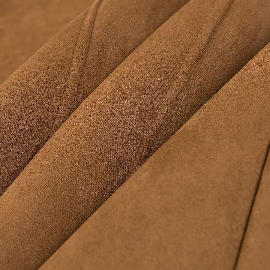 Women's midi coat made of lamb fur imitation with voluminous shawl collar and button closure Chichicherry