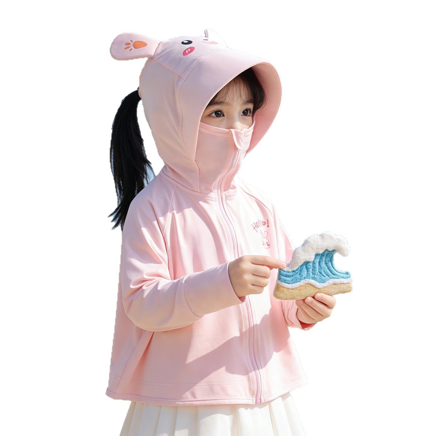 Girl multifunctional sun protection jacket with hood Chichicherry
