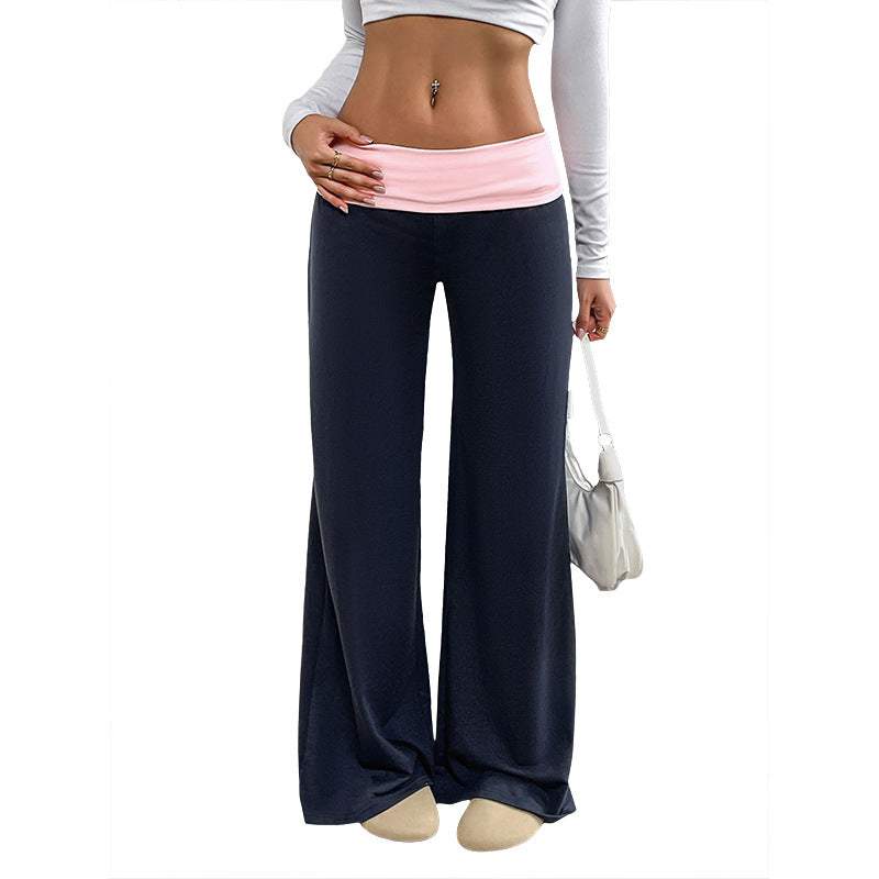Women's Wide Palazzo Yoga Pants with Foldable Comfort Waistband Chichicherry