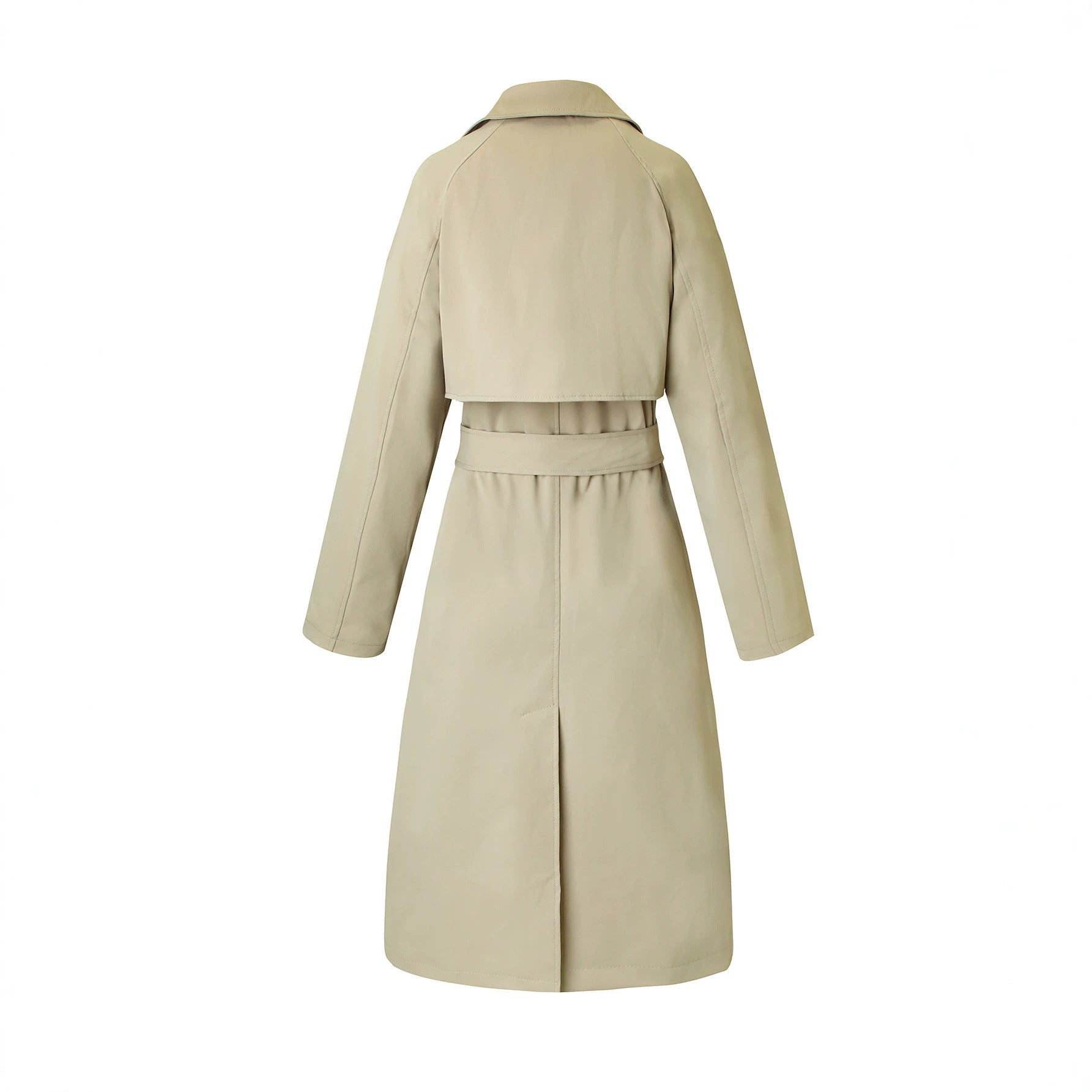 Women's classic trench coat with waist belt and wide lapel collar Chichicherry