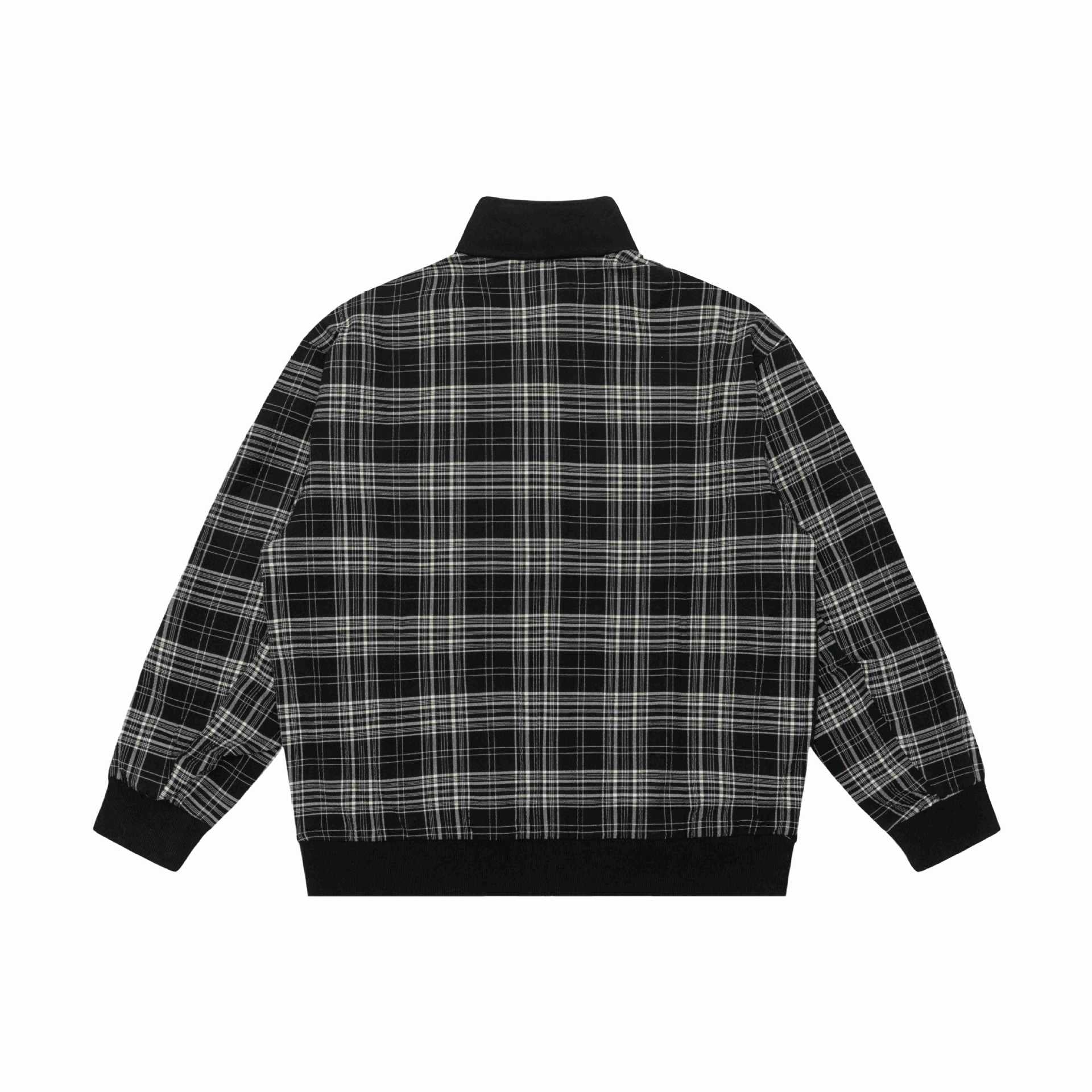 Women's sweat jacket with stand-up collar and checked shoulder stripe Chichicherry