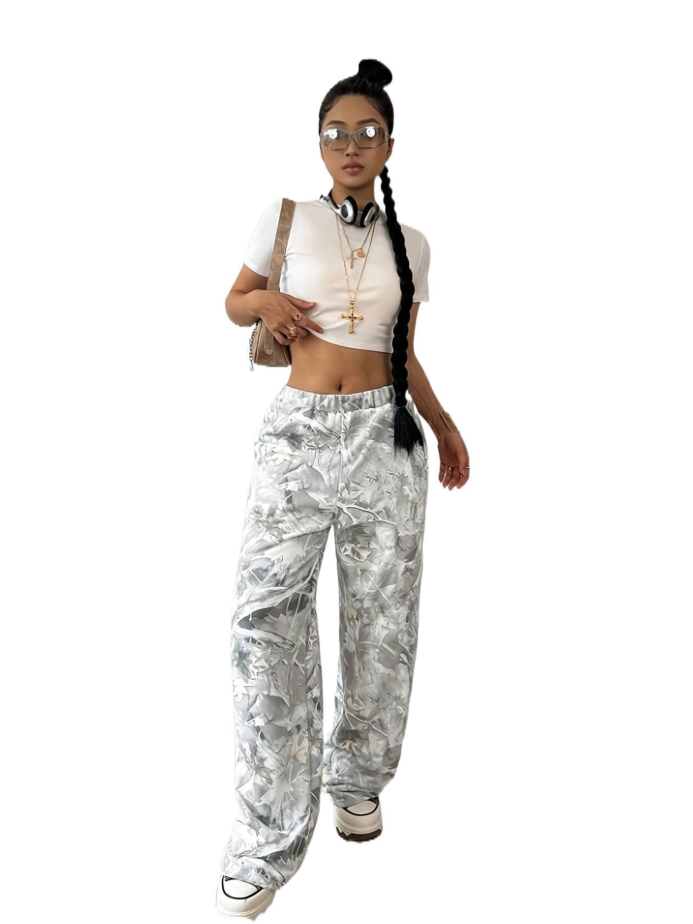 Women's Wide Satin Lounge Pants with Elastic Waistband and Side Pockets Chichicherry