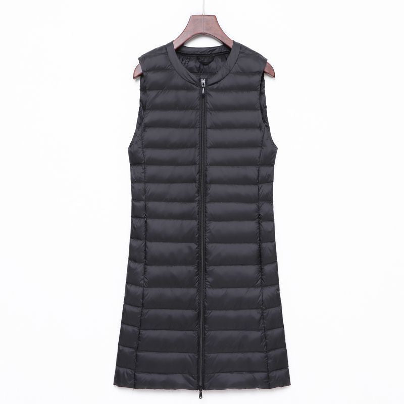 Ladies Long Quilted Thermal Vest with A-Line Silhouette Chichicherry