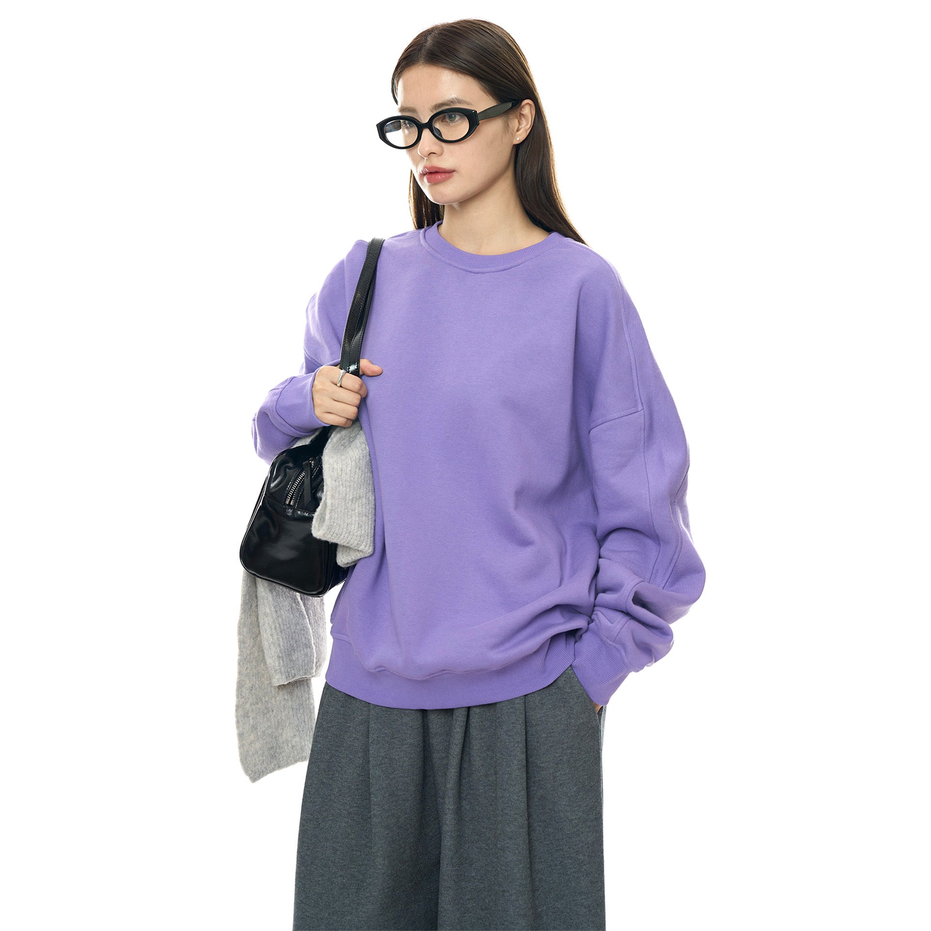 Women Oversize Sweatshirt made of French Terry with dropped shoulder and elastic hem Chichicherry