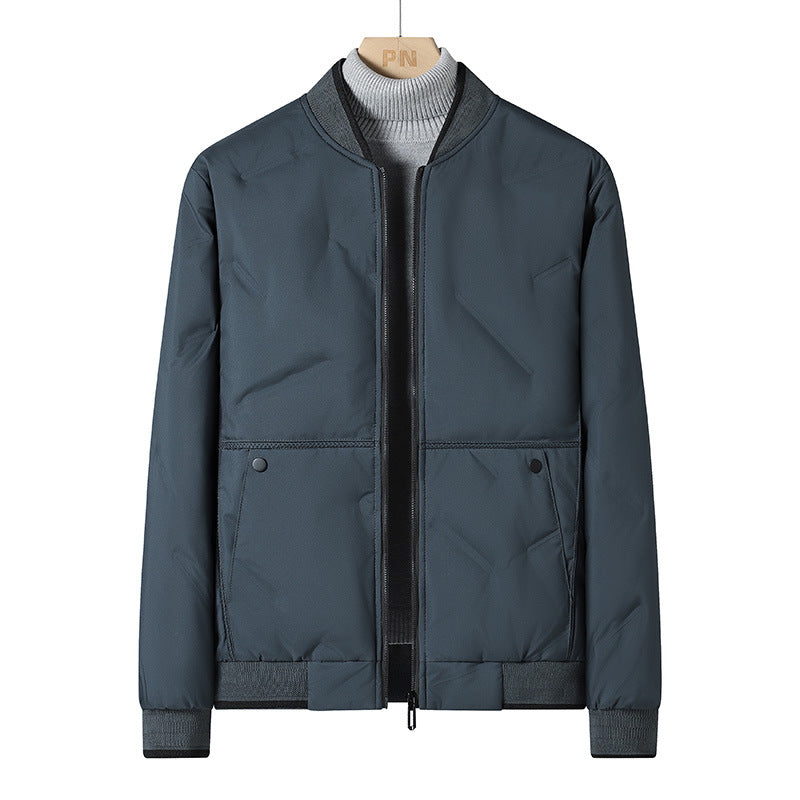Men's Padded Thermal Bomber Jacket with Windproof Outer Layer and Warm Lining Chichicherry