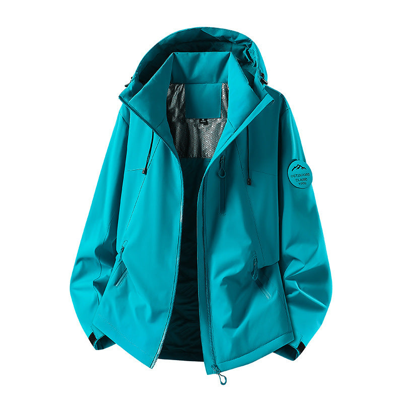 Men's Water-Repellent Softshell Jacket with Hood and Zipper Pockets Chichicherry