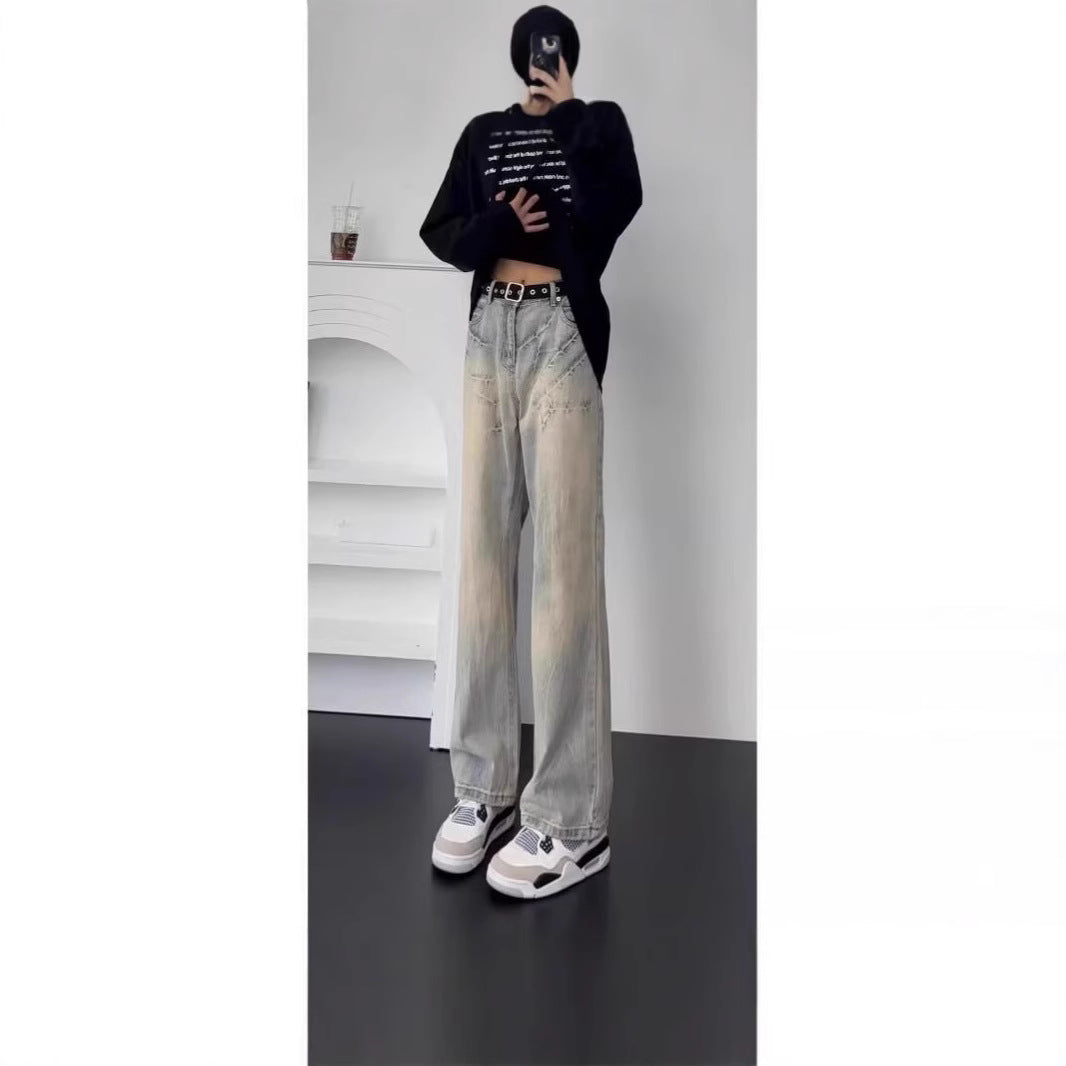 Men's Vintage Relaxed Fit Jeans Chichicherry