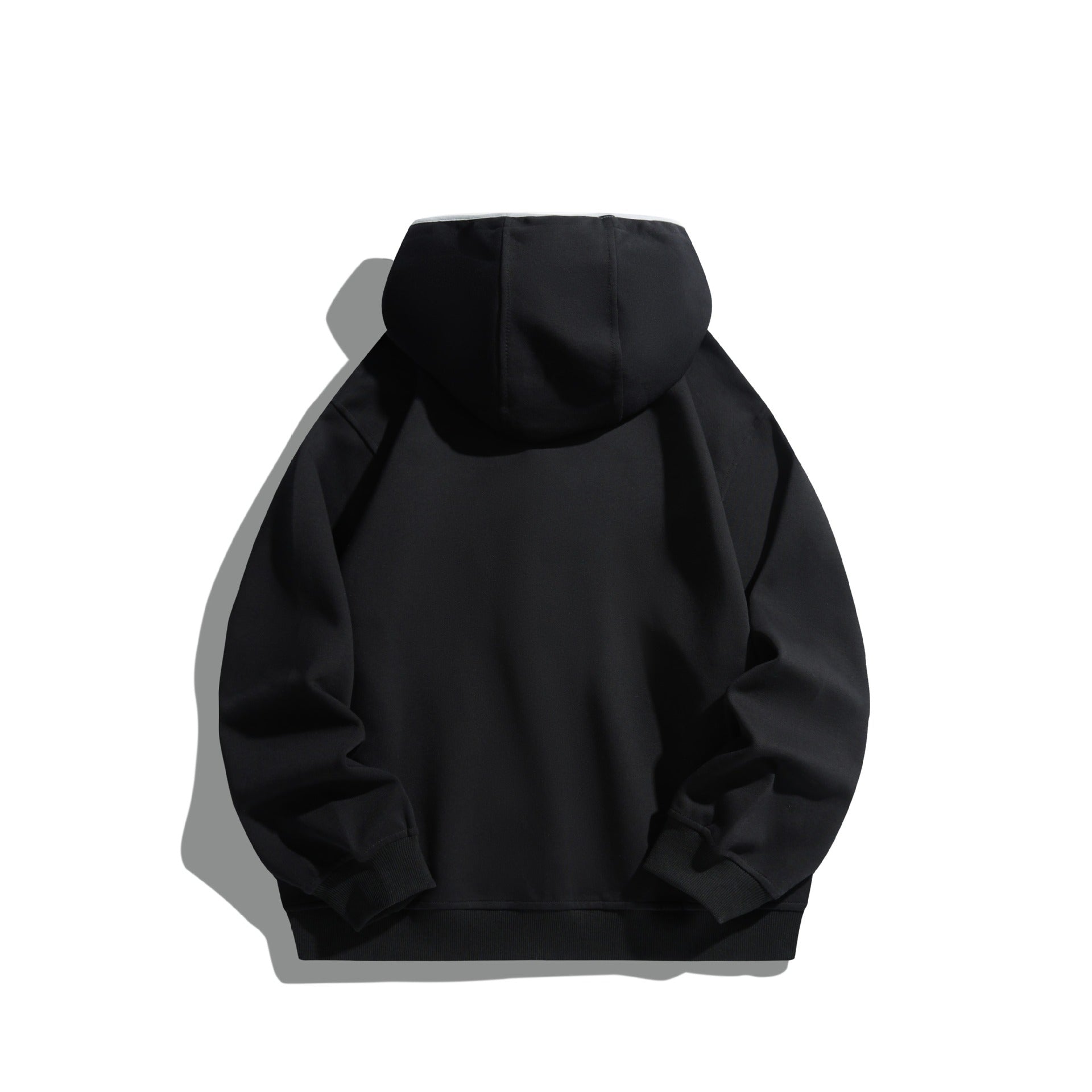 Unisex hoodie sweatshirt with snap placket and contrast piping Chichicherry