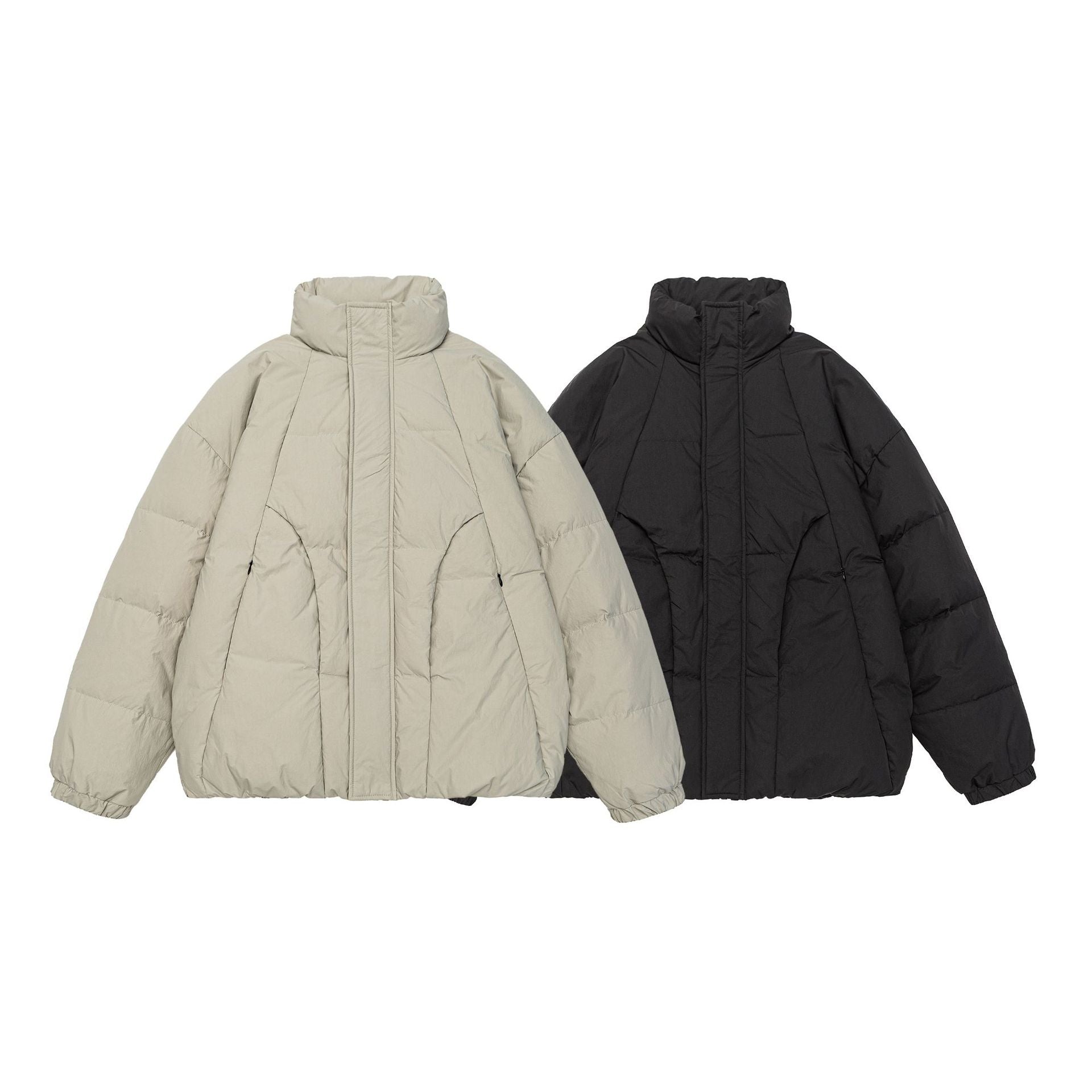 Women's Voluminous Padded Jacket with High Stand Collar and Windproof Front Flap Chichicherry