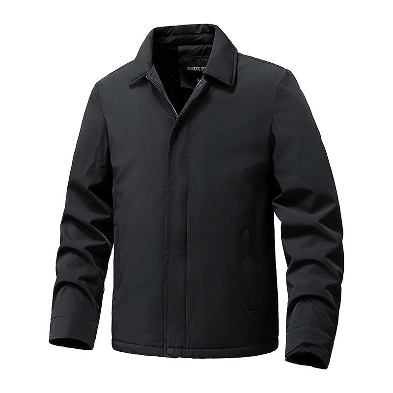 Men's Lightweight Water-Repellent Mock Collar Blouson with Thermal Lining Chichicherry