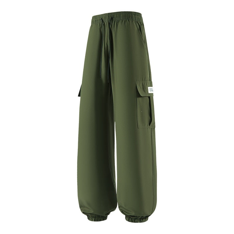 Men's Loose Cargo Jogging Pants with Drawstring, Elastic Waistband & Cuffs Chichicherry