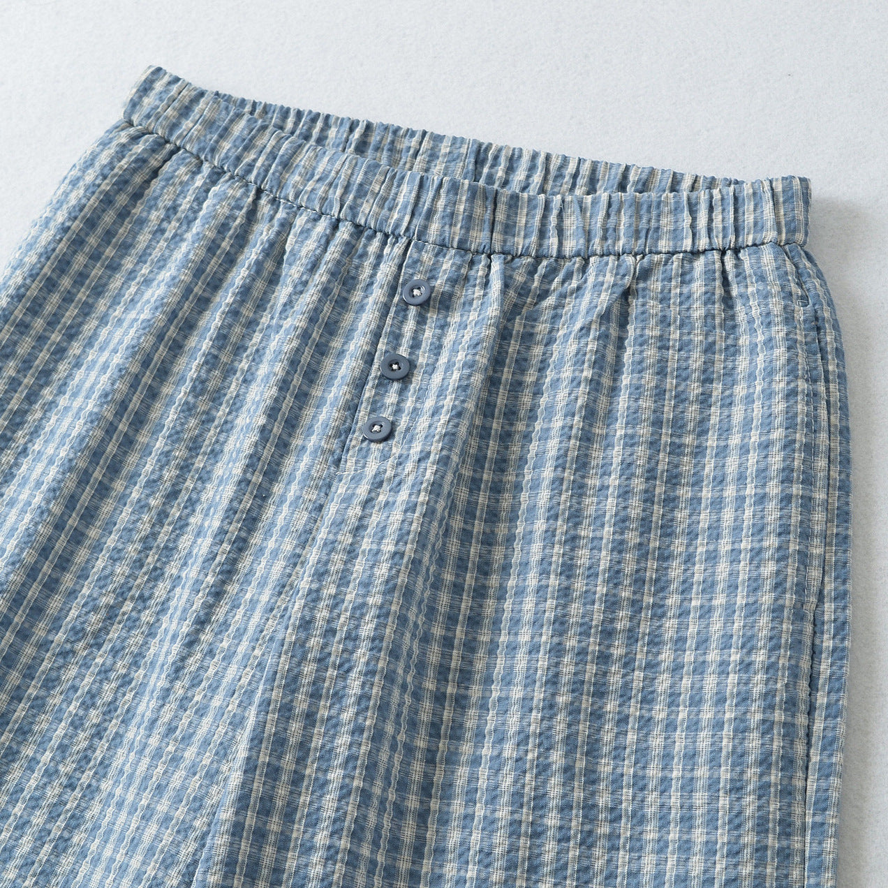 Women's wide high palazzo pants with elastic waistband and button placket Chichicherry