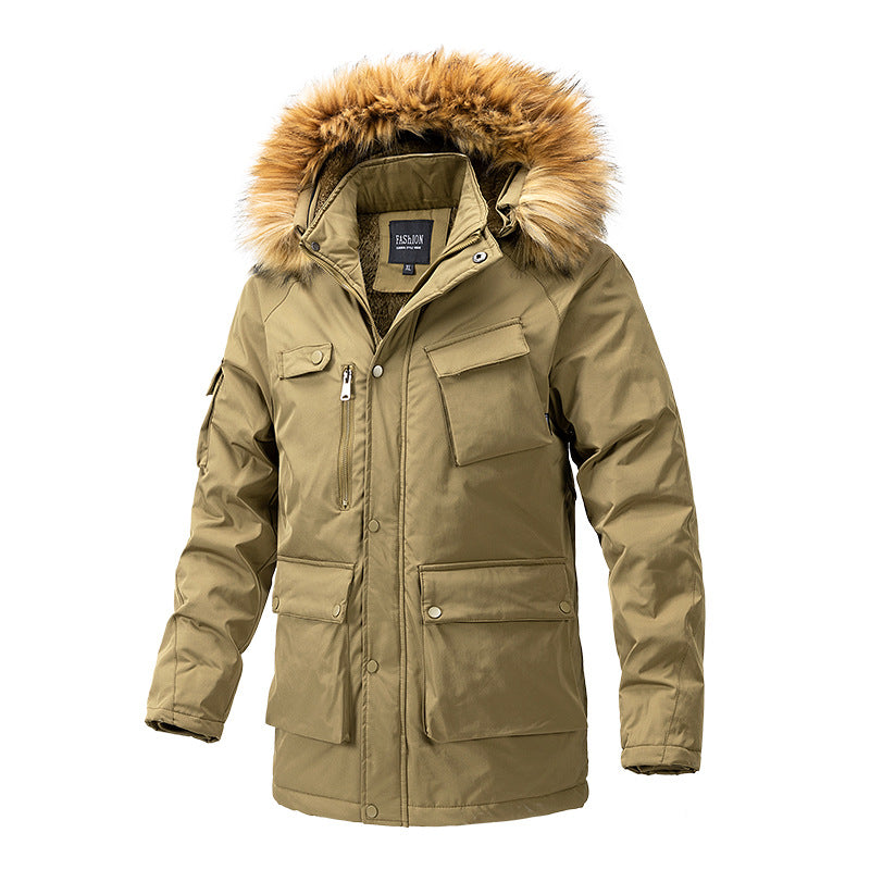 Men's Warm-Lined Parka Jacket with Hood and Teddy Lining Chichicherry