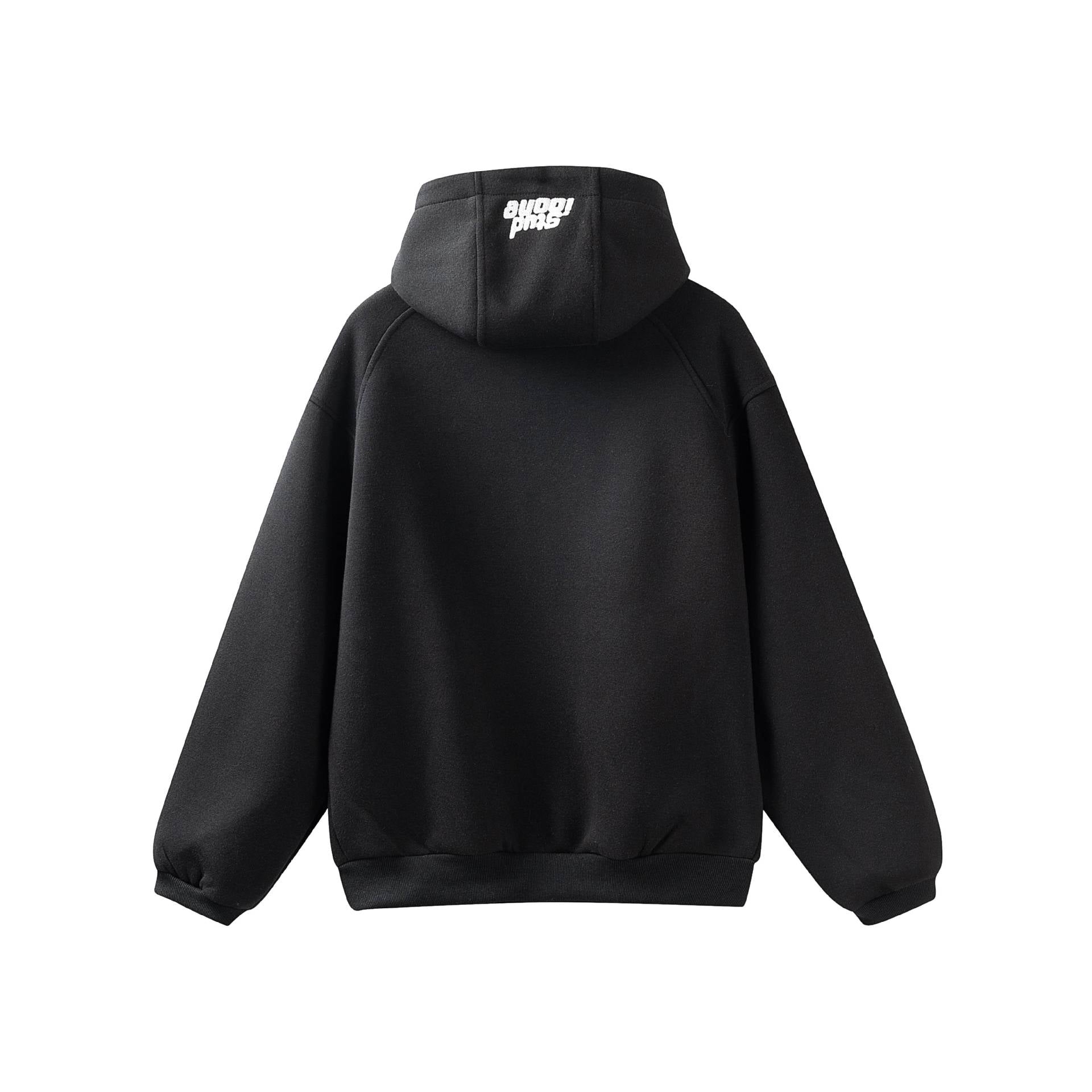 Unisex Oversize Hoodie Jacket with High Collar, Two-Way Zipper and Integrated Insert Pockets Chichicherry