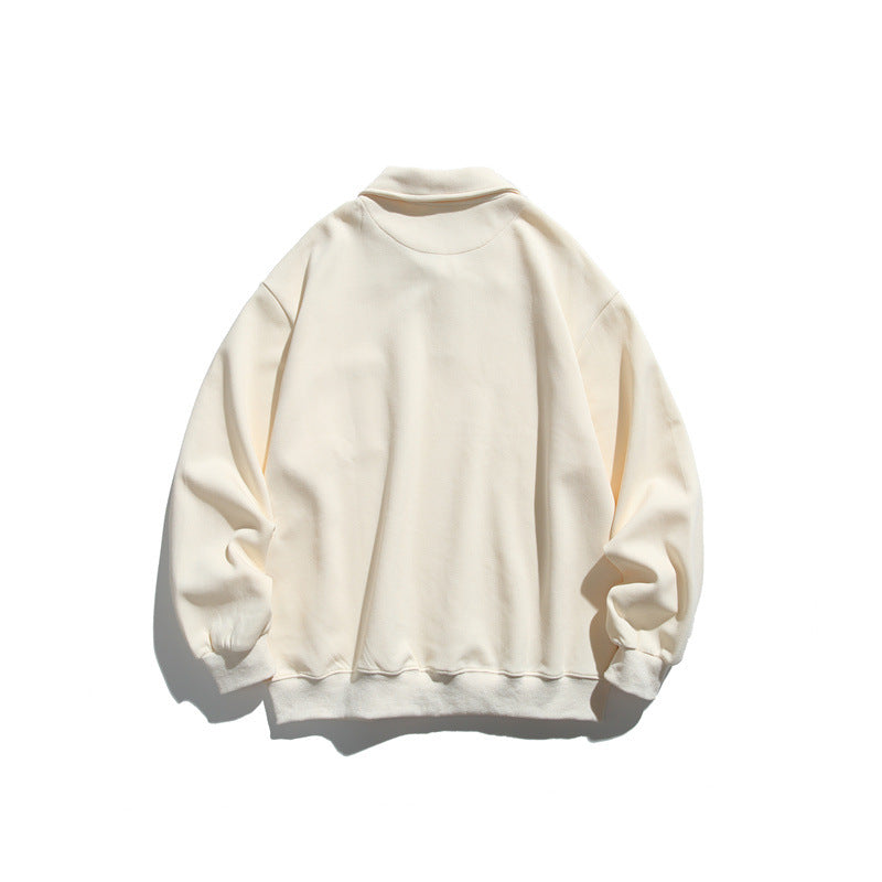 Unisex Relaxed-Fit Polo collar sweatshirt with chest pocket and fine ponte structure Chichicherry