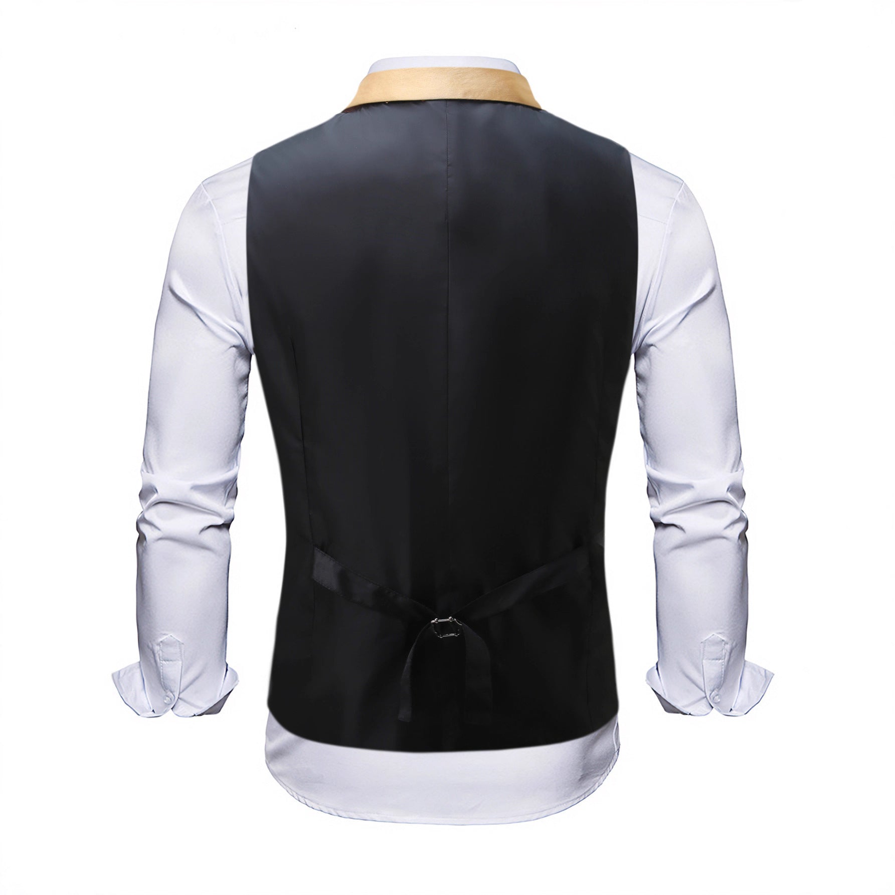Men's sequin vest with shawl collar and double-breasted Chichicherry