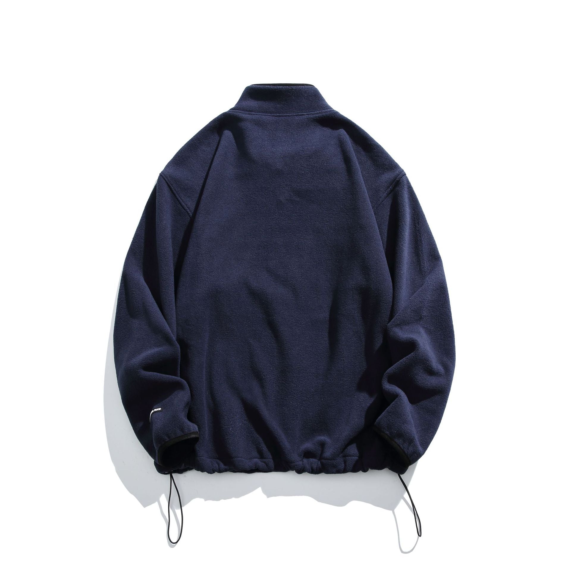 Unisex Fleece-Half-Zip Pullover with Stand-up Collar, Drawstring Hem and Logo Embroidery Chichicherry