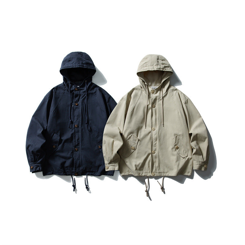 Unisex Casually cut hooded jacket made of cotton twill with drawstring Chichicherry
