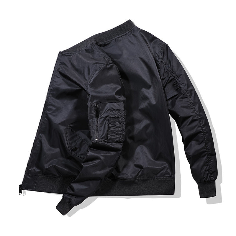 Men's bomber jacket in aviator utility style with arm pocket and reinforced ribbed cuffs Chichicherry