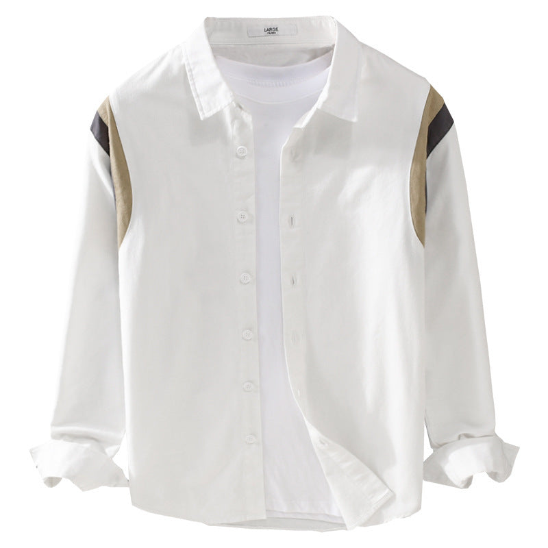 Men's shirt jacket in layered look with contrasting shoulder yoke Chichicherry