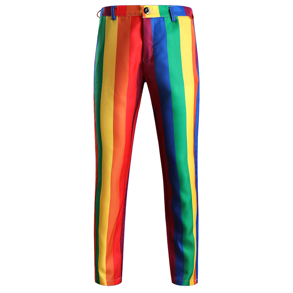 Men's statement two-piece with striking vertical stripes, blazer & suit pants Chichicherry
