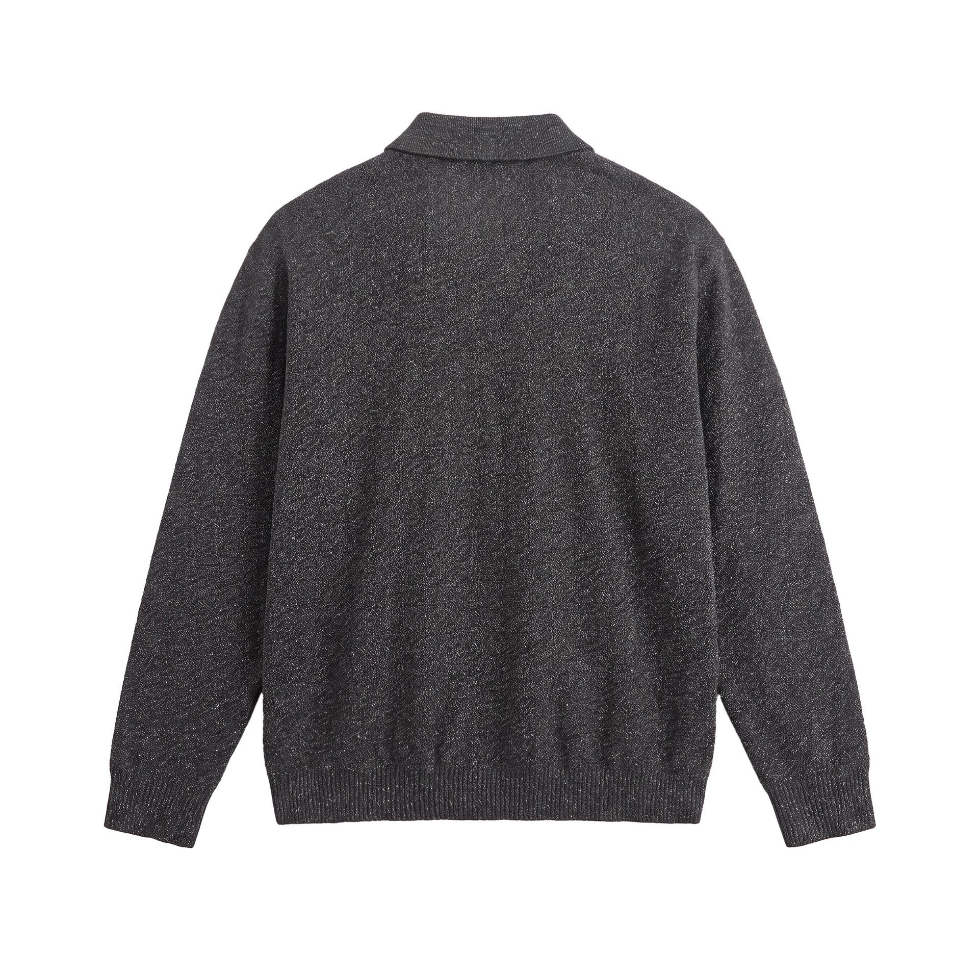 Men's knitted polo shirt with textured yarn and relaxed fit Chichicherry