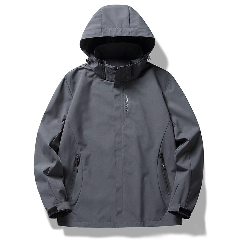 Men's two-layer softshell rain jacket with removable fleece inner layer and adjustable hood Chichicherry
