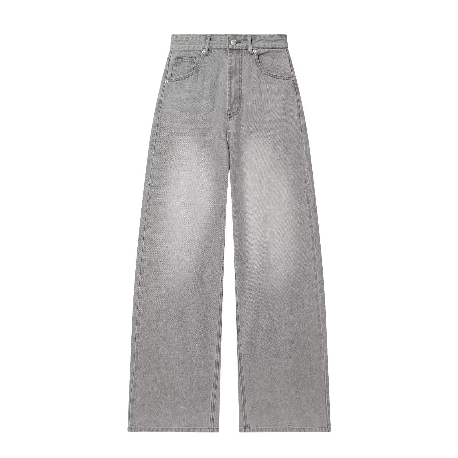 Women's High-Waisted Jeans with Wide Leg and Straight Cut Chichicherry