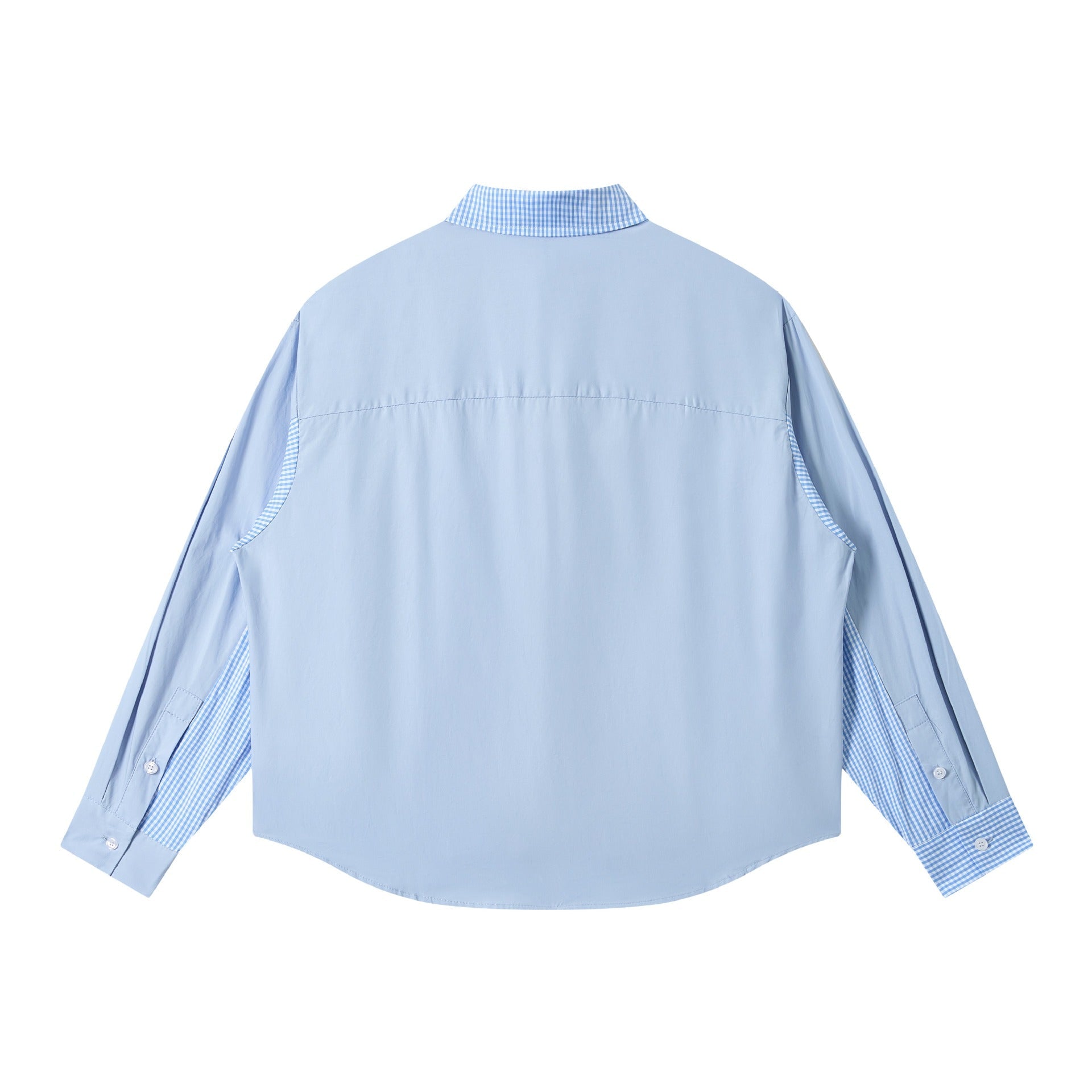 Women's Oversized Shirt with Check Panels and Raglan Sleeves Chichicherry