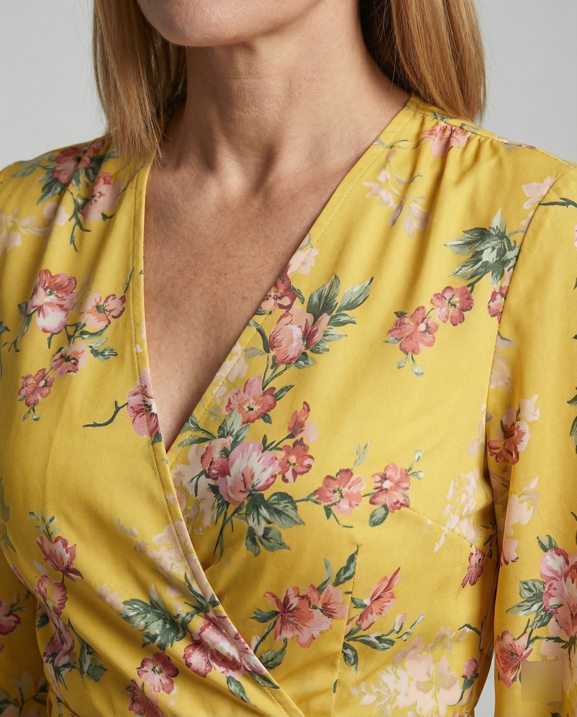 Women's Floral Dress Midi Wrap Look