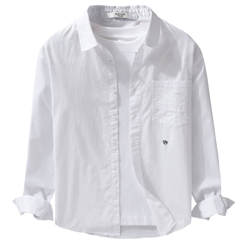 Men's Lightweight Cotton Overshirt in Shirt Jacket Style with Kent Collar, Patch Chest Pocket and Relaxed Fit Chichicherry