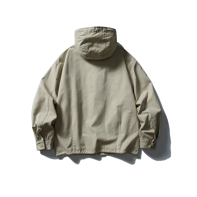 Unisex Casually cut hooded jacket made of cotton twill with drawstring Chichicherry
